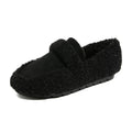 Teddy Sherpa Loafers With Faux Suede Vamp - Black