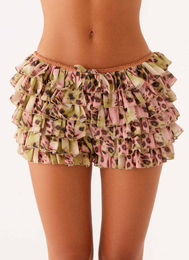 Layered Ruffle Micro Mini Skirt - Decor