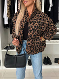 Leopard Teddy Fleece Collared Jacket - Leo