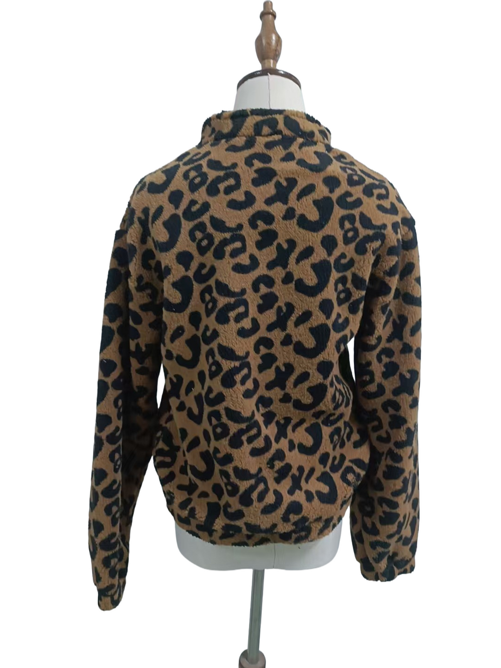 Leopard Teddy Fleece Collared Jacket - Leo - 3