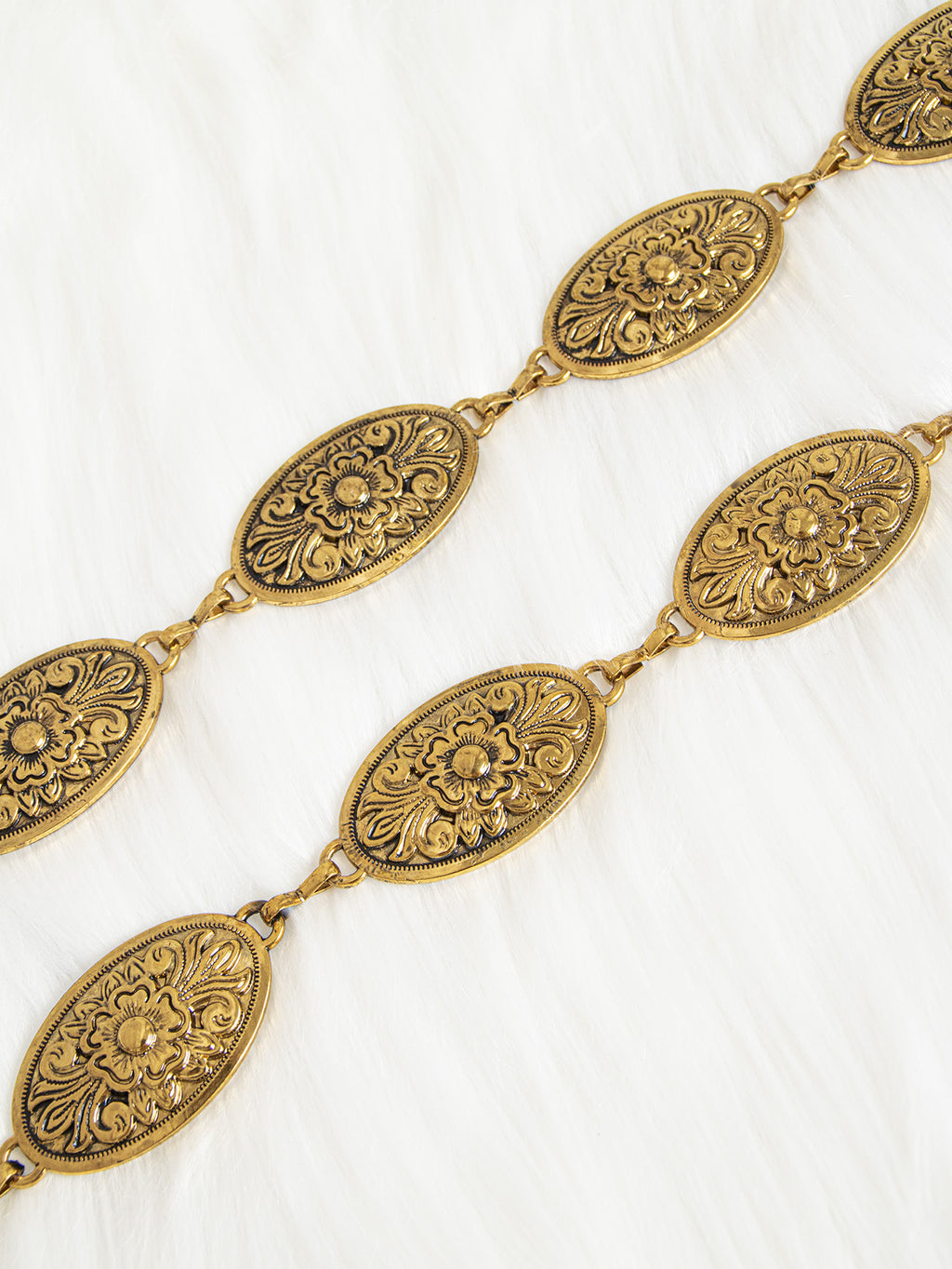Vintage Filigree Oval Link Body Chain - Gold - 1