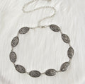 Vintage Filigree Oval Link Body Chain - Silvery