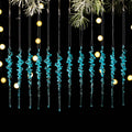 Twisted Icicle Hanging Ornaments Set of 12 - Blue-12PCS