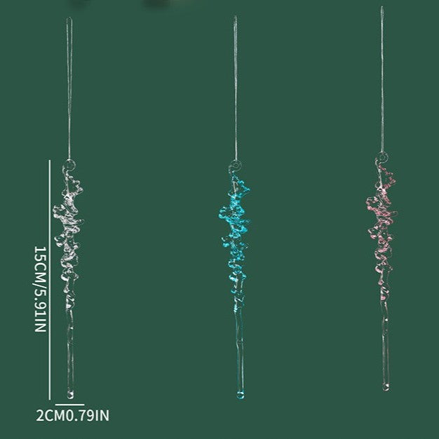 Twisted Icicle Hanging Ornaments Set of 12 - view 1
