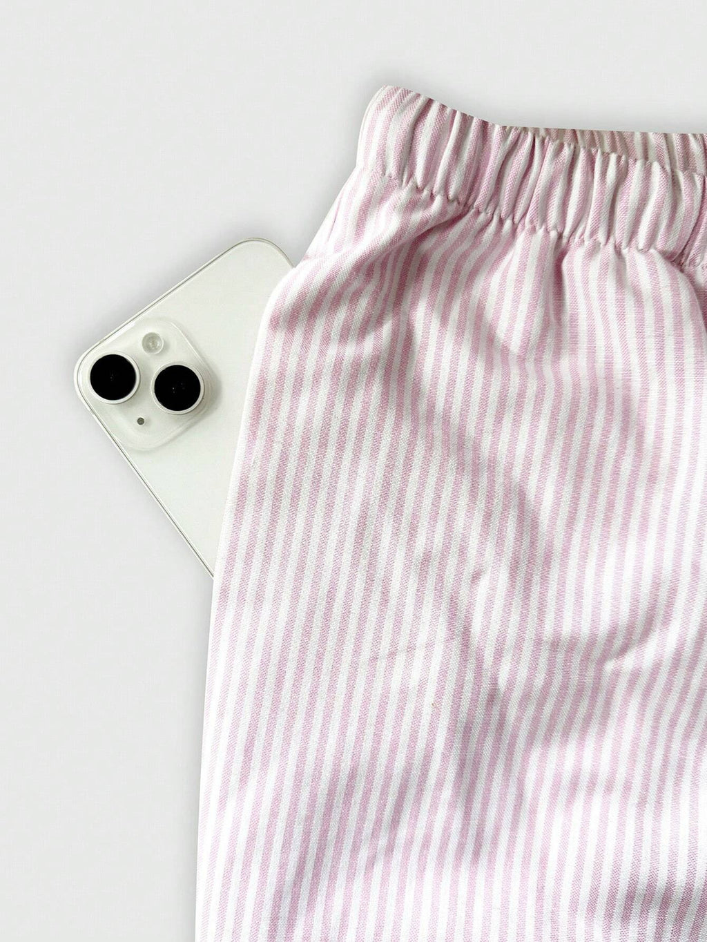 Pinstripe Drawstring Relaxed Straight Leg Pants - view 1