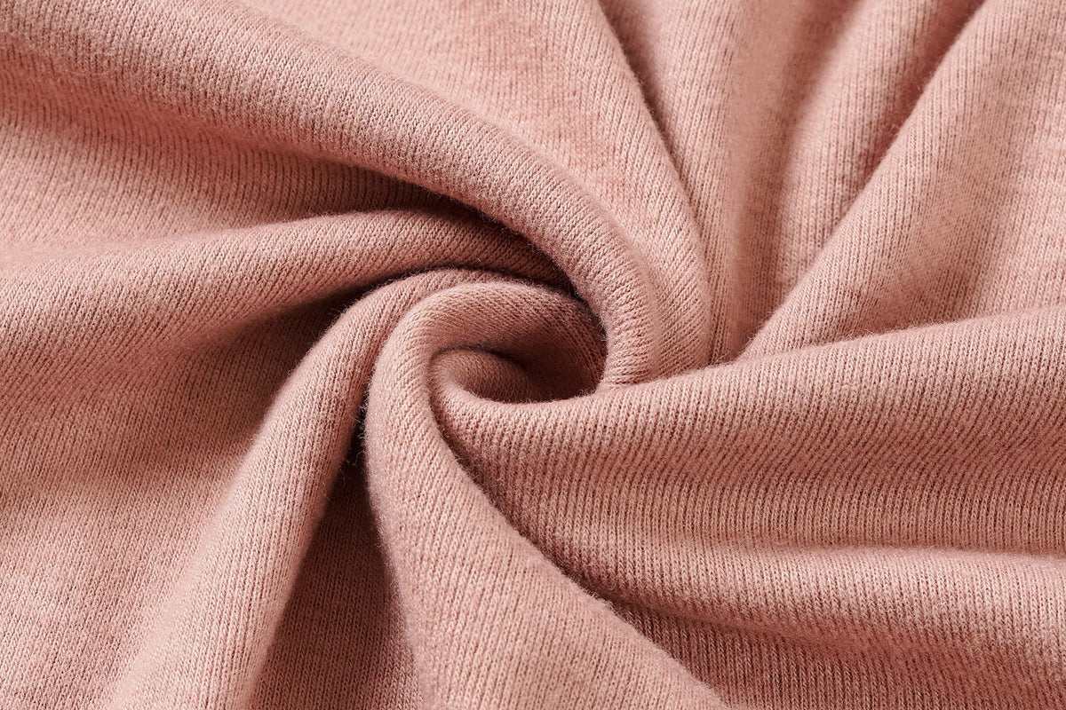 Button Placket Drawstring Hoodie With Balloon Sleeves - Pink - 4