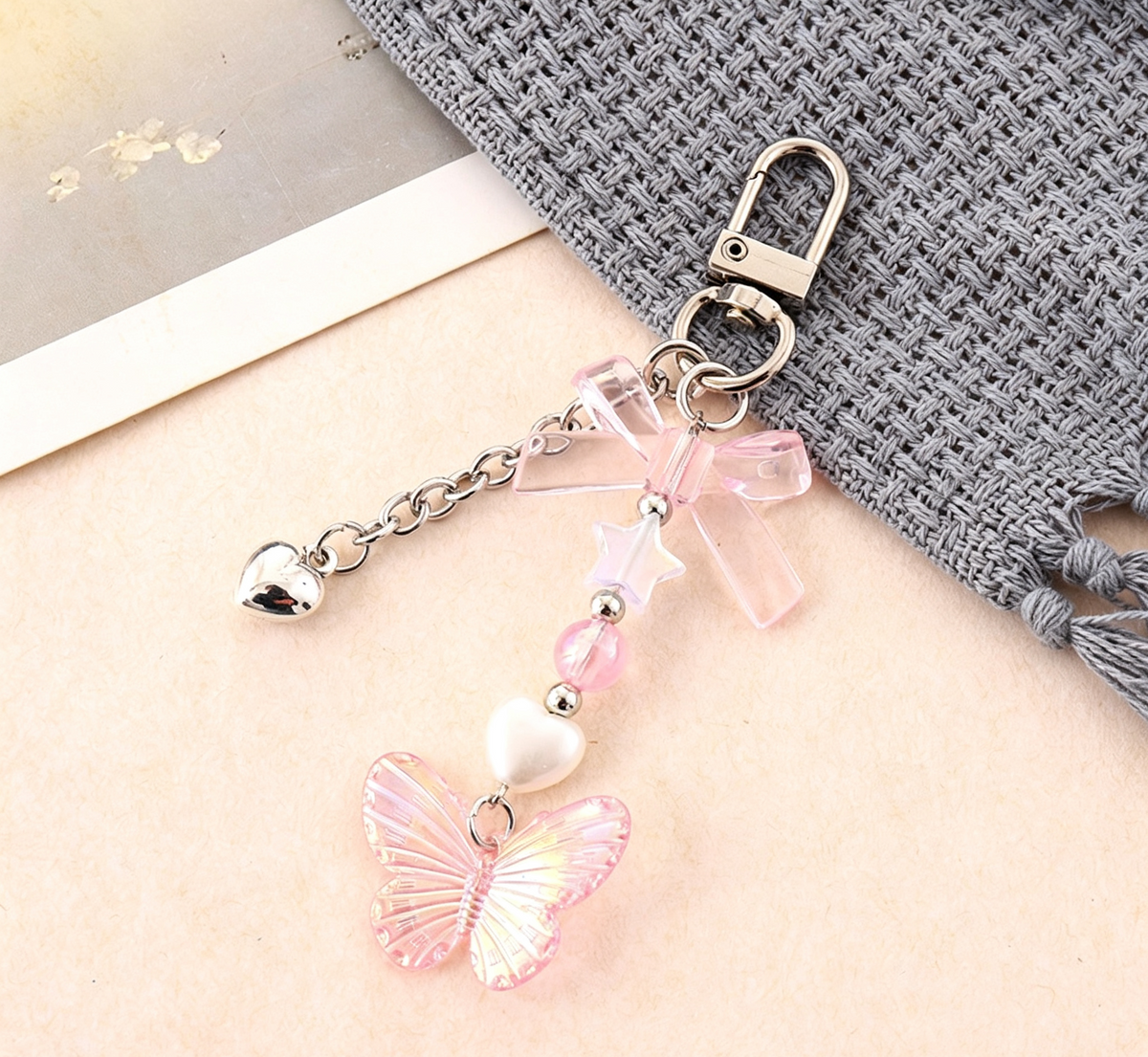 Coquette Butterfly Bow Keychain Bag Charm - Color_02