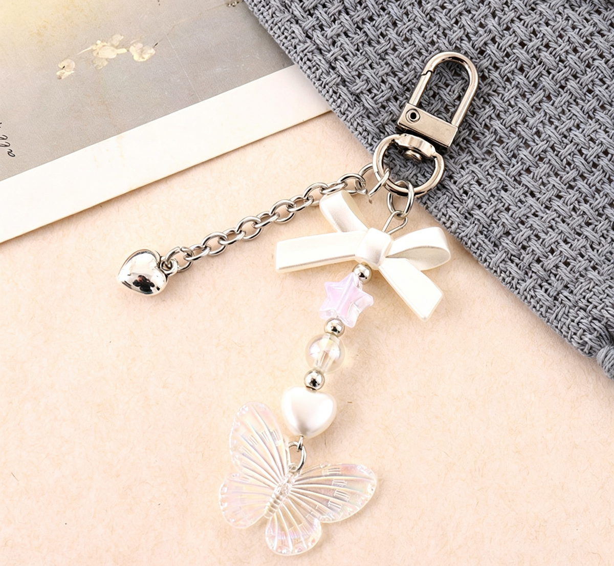 Coquette Butterfly Bow Keychain Bag Charm - Color_03
