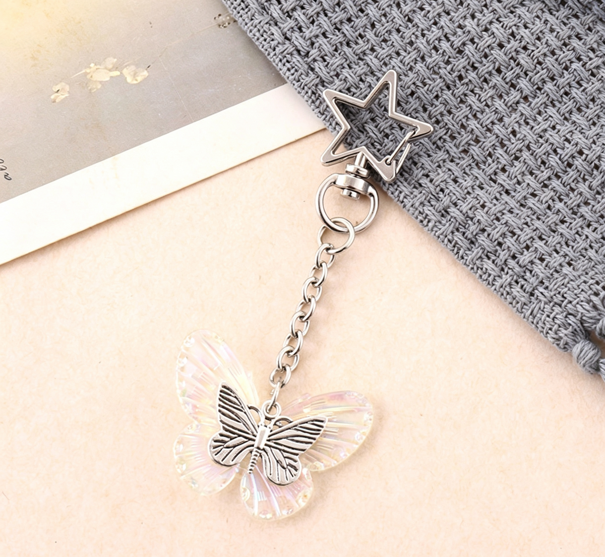 Coquette Butterfly Bow Keychain Bag Charm - Color_05
