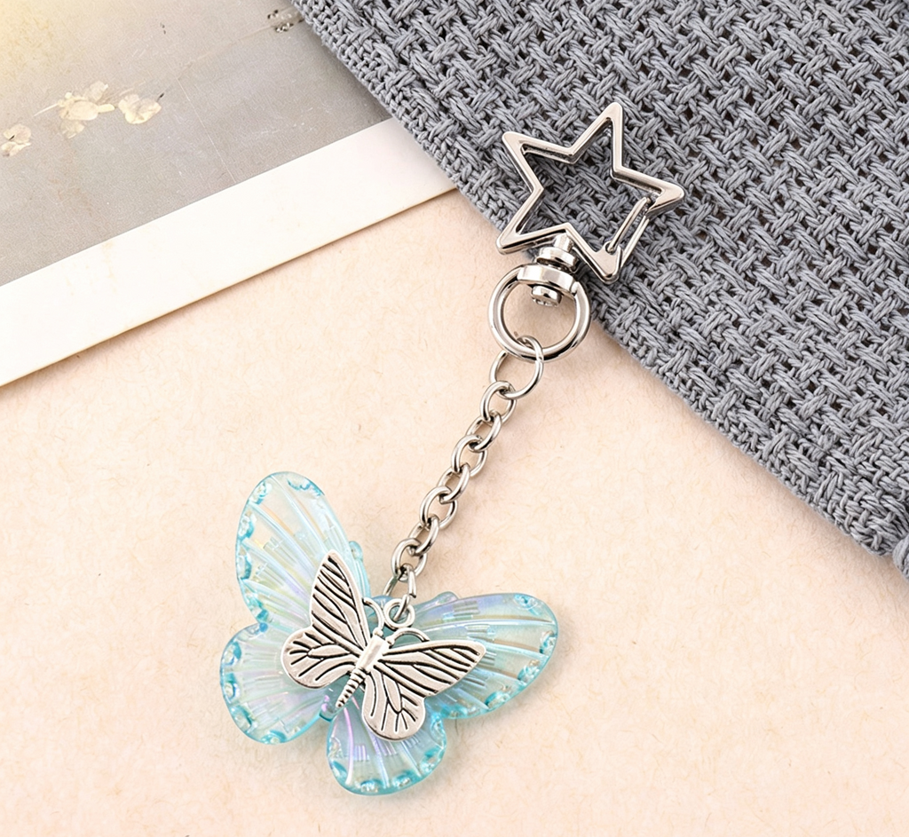 Coquette Butterfly Bow Keychain Bag Charm - Color_06
