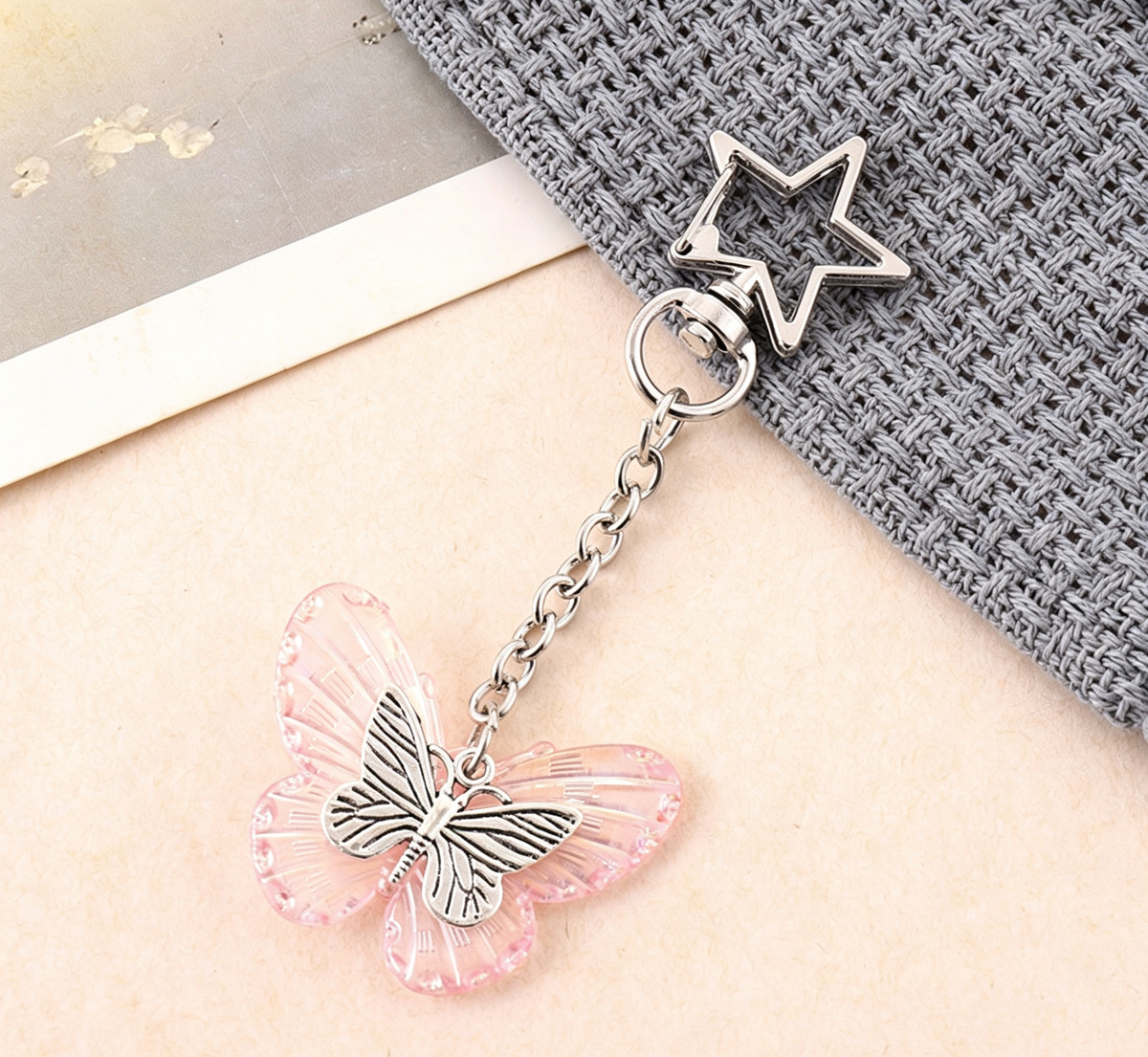 Coquette Butterfly Bow Keychain Bag Charm - Color_07