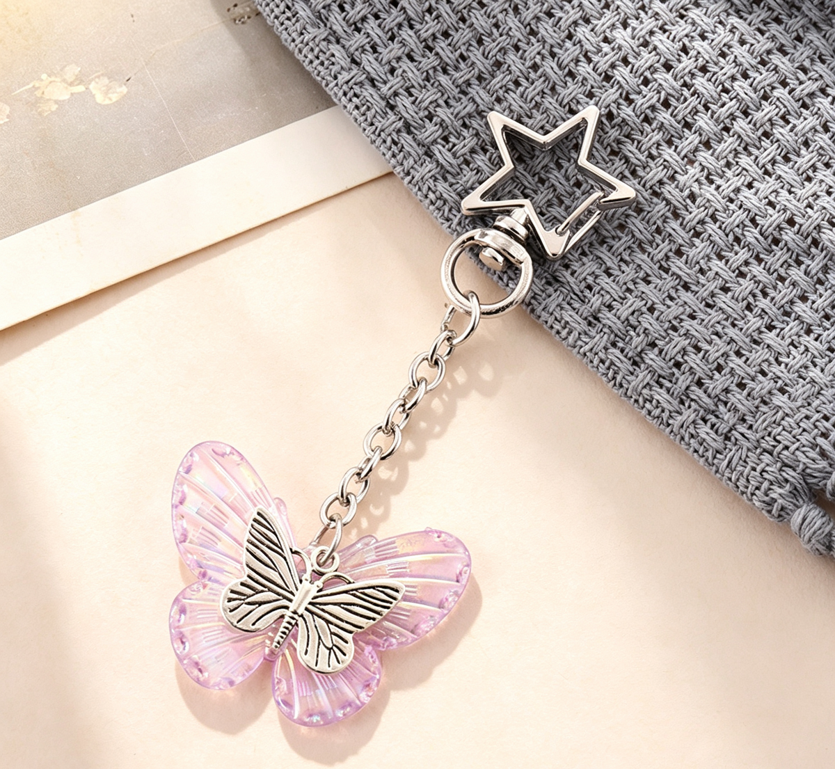 Coquette Butterfly Bow Keychain Bag Charm - Color_08