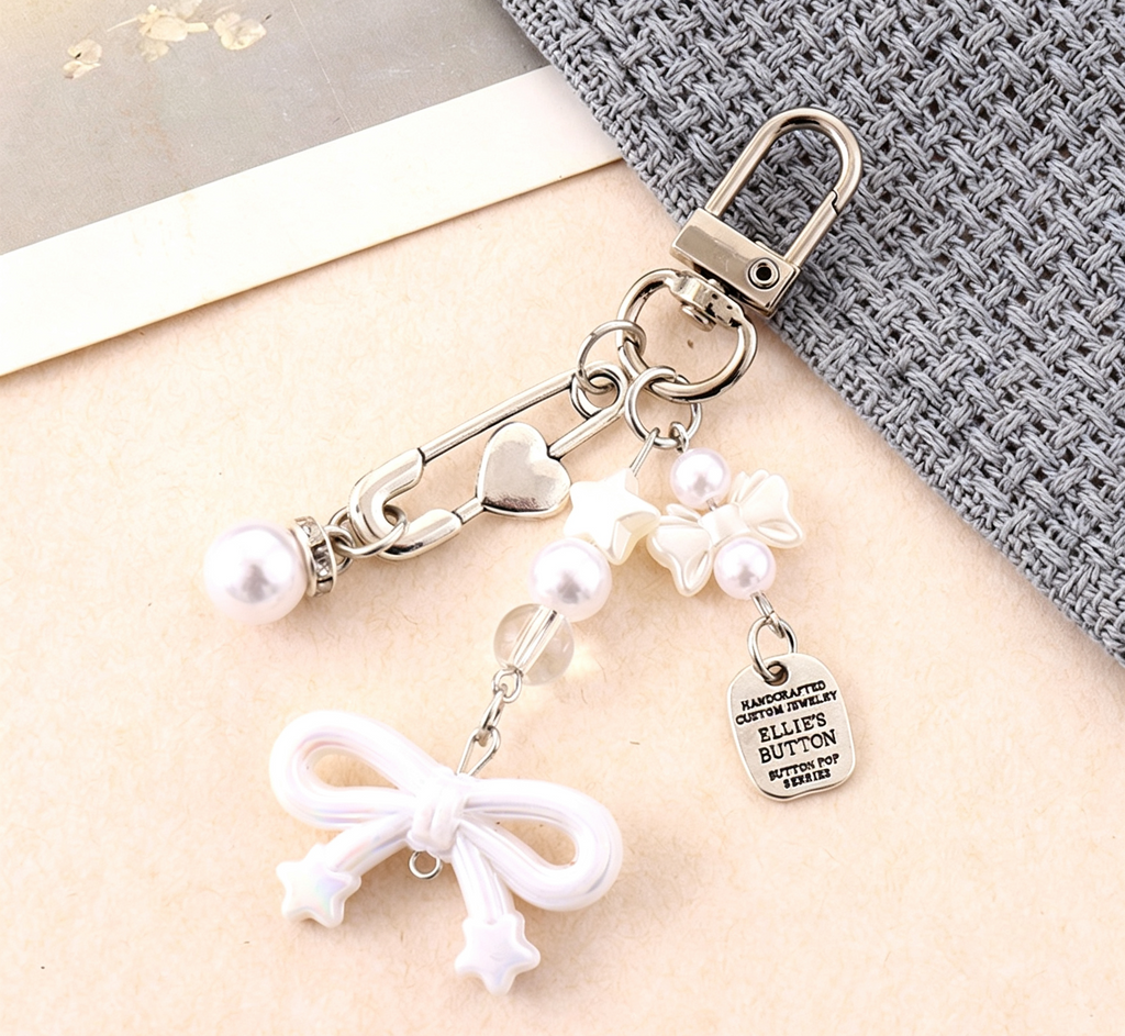 Coquette Butterfly Bow Keychain Bag Charm - Color_10