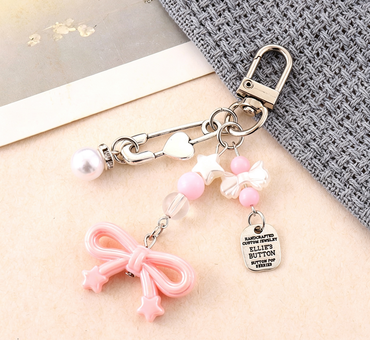 Coquette Butterfly Bow Keychain Bag Charm - Color_11