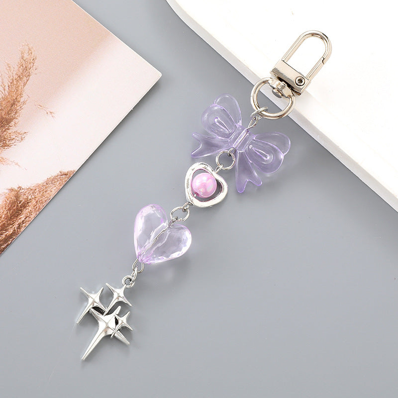 Coquette Butterfly Bow Keychain Bag Charm - Color_17