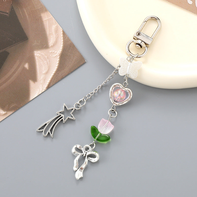 Coquette Butterfly Bow Keychain Bag Charm - Color_26