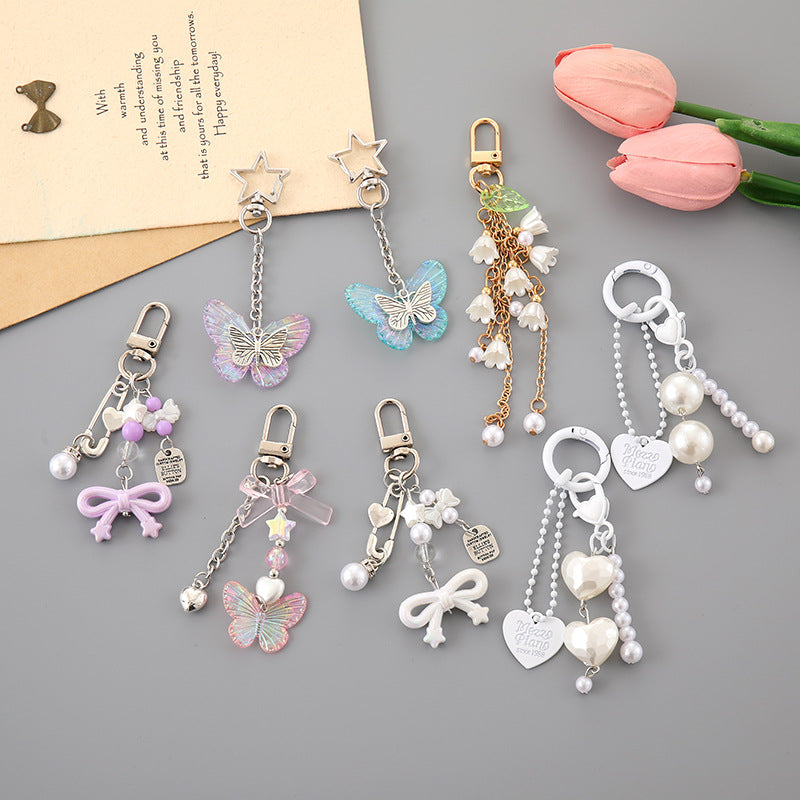 Coquette Butterfly Bow Keychain Bag Charm