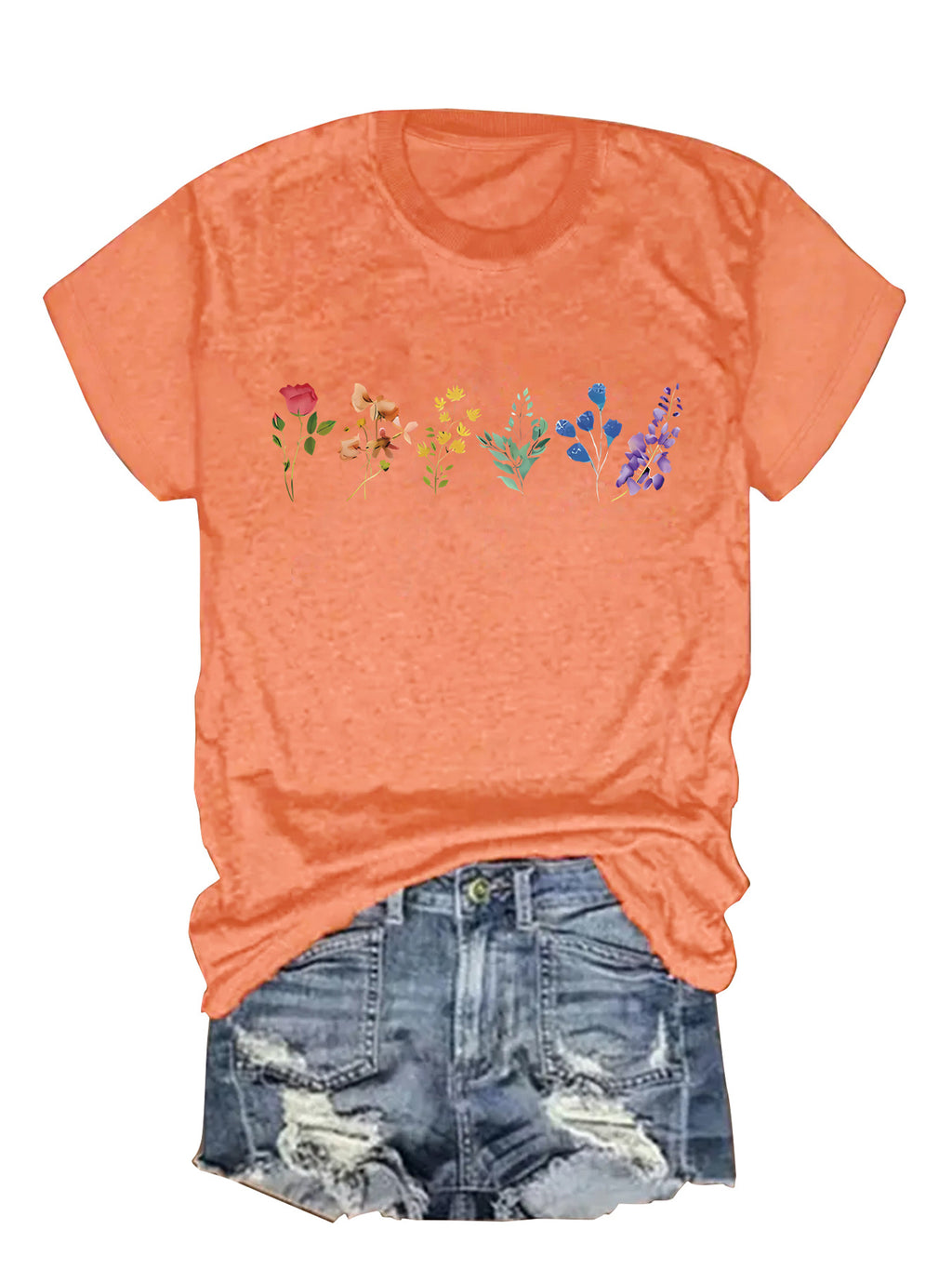 Pride Wildflower Row Short Sleeve Tee - Orange