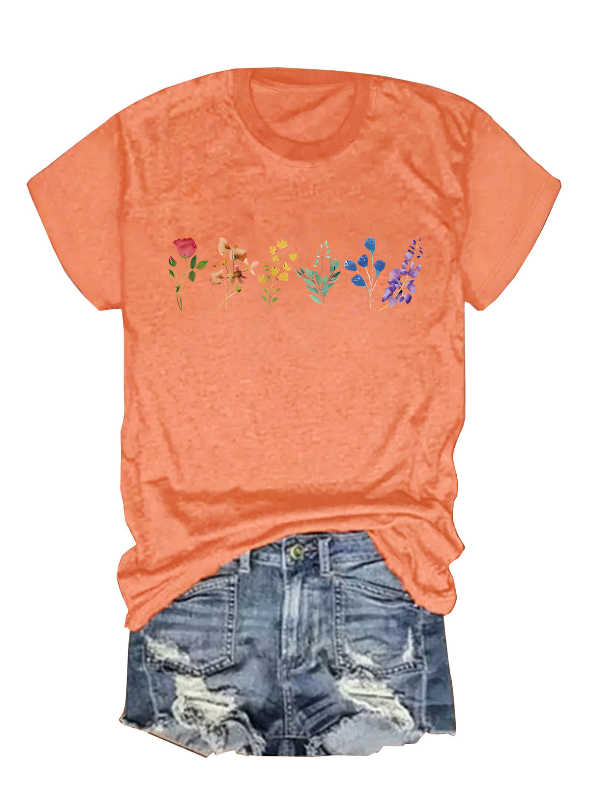Pride Wildflower Row Short Sleeve Tee - Orange
