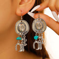 Western Rodeo Dangle Earrings with Cowboy Charms - C1