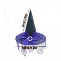 Pointed Witch Hat With Glitter Tulle Veil - Purple