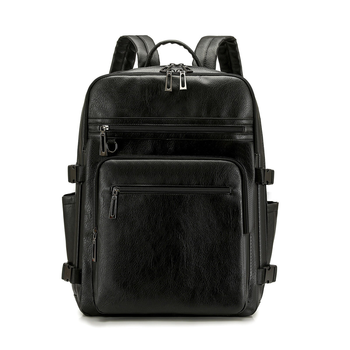 Two-Tone Faux Leather Laptop Backpack