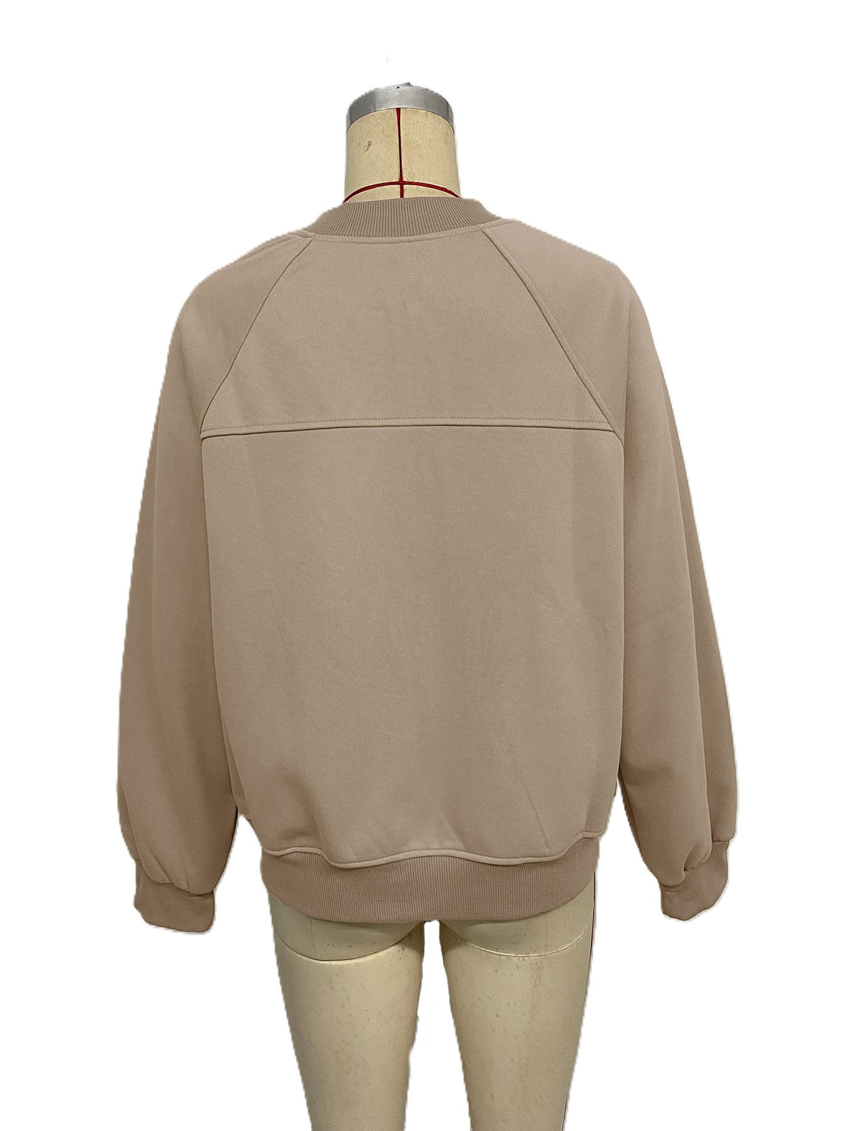 Relaxed Zip Up Bomber Jacket - Khaki - 2