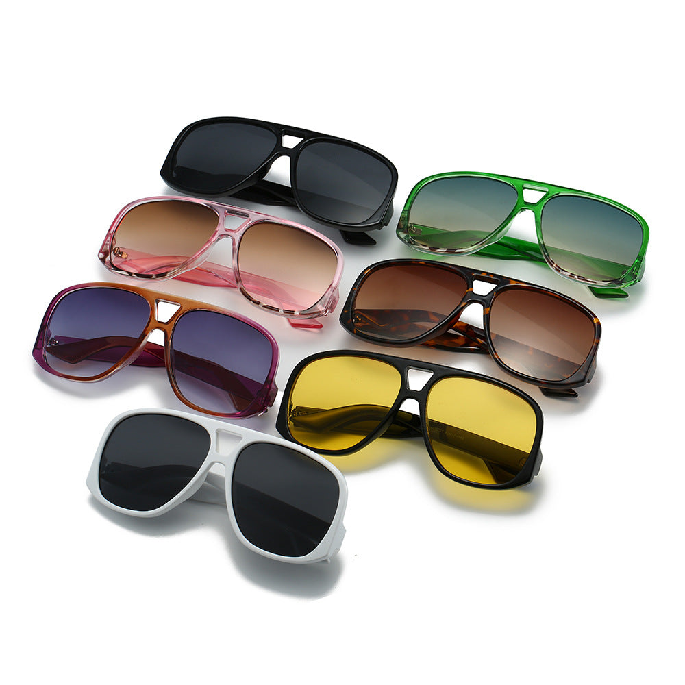 Oversized Retro Aviator Sunglasses - Leopard