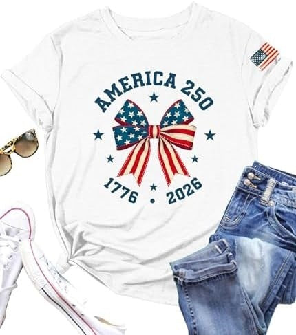 Patriotic Freedom Flag Graphic Cotton Tee - White - 1