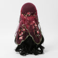 Sheer Organza Bandana With Blossom Embroidery - Pink
