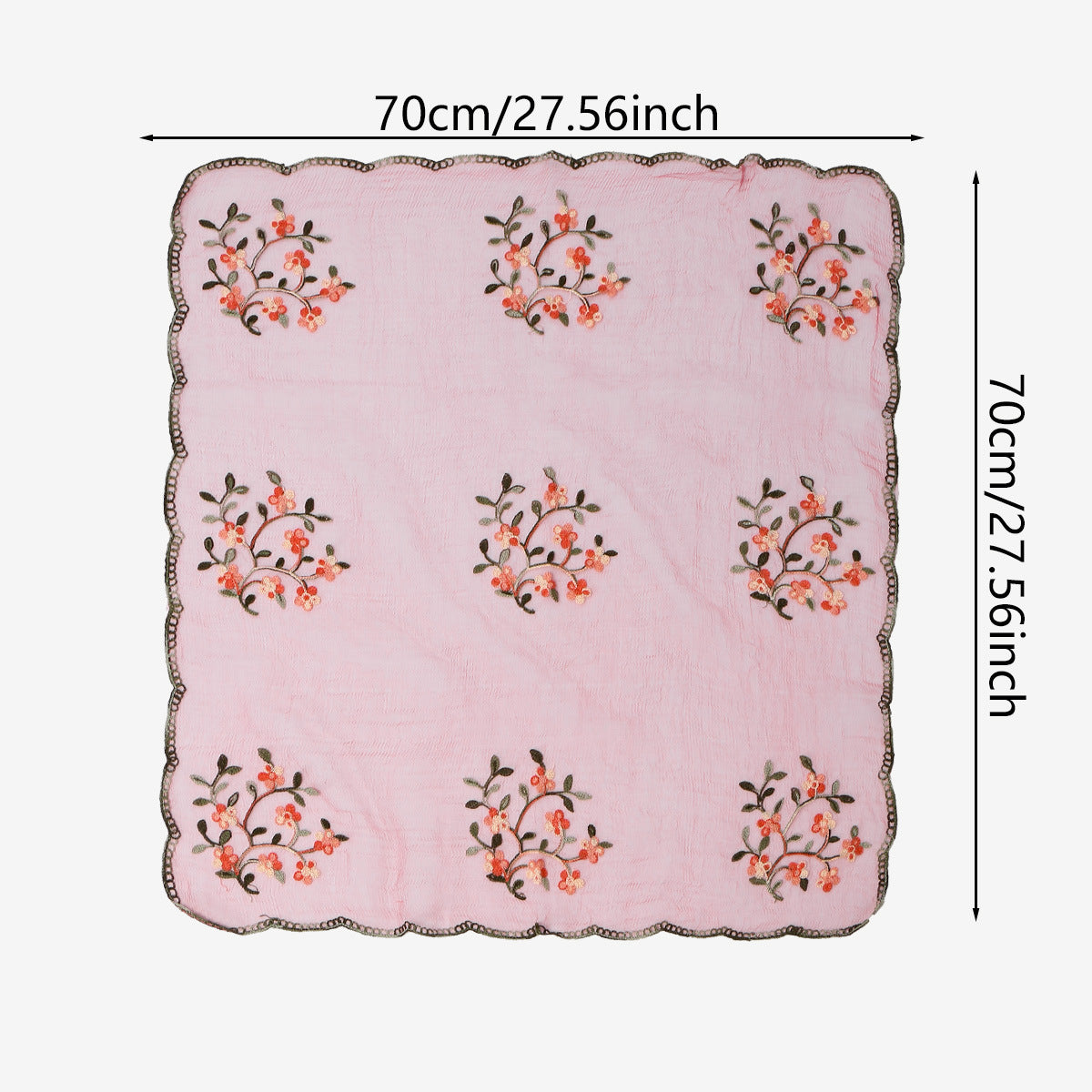 Sheer Organza Bandana With Blossom Embroidery - view 2