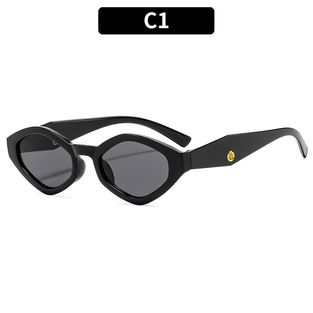 Retro Polygon Cat Eye Sunglasses - C1