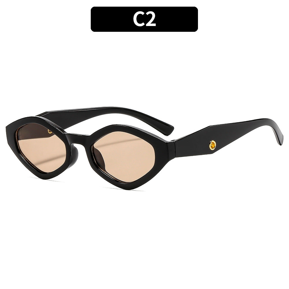 Retro Polygon Cat Eye Sunglasses - C2