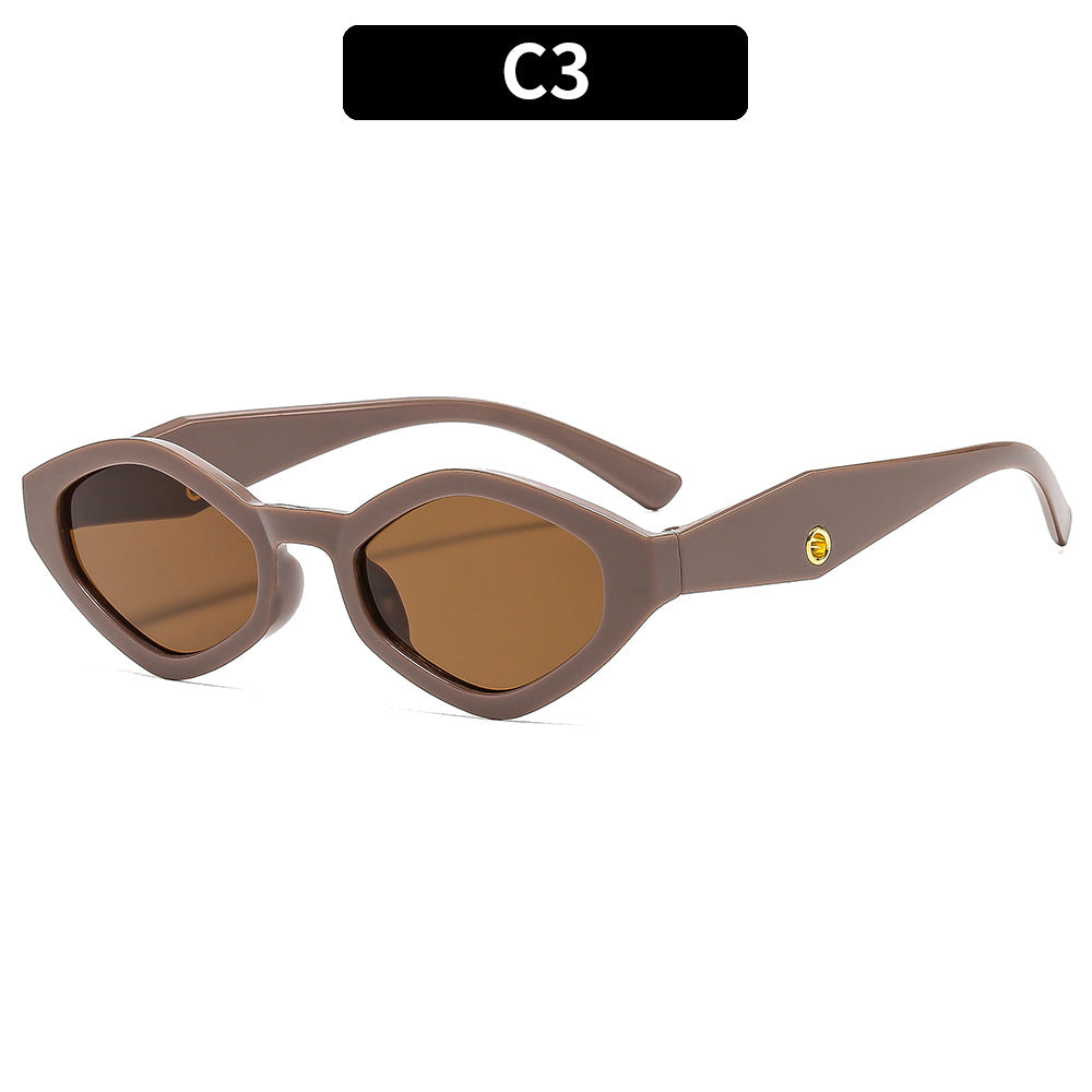 Retro Polygon Cat Eye Sunglasses - C3