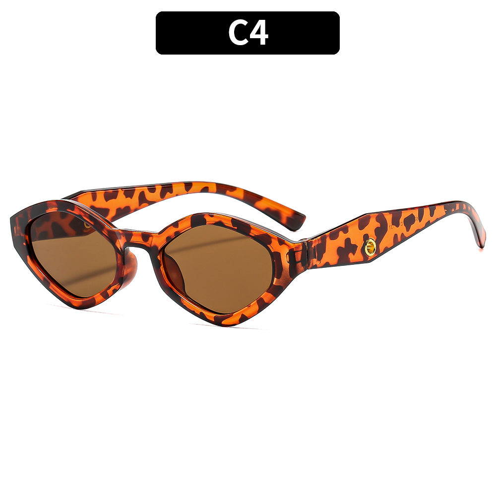 Retro Polygon Cat Eye Sunglasses - C4
