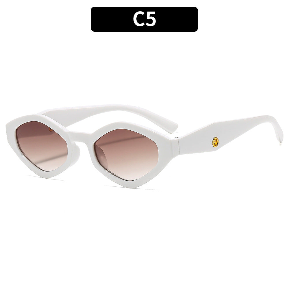 Retro Polygon Cat Eye Sunglasses - C5