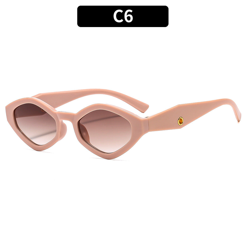 Retro Polygon Cat Eye Sunglasses - C6