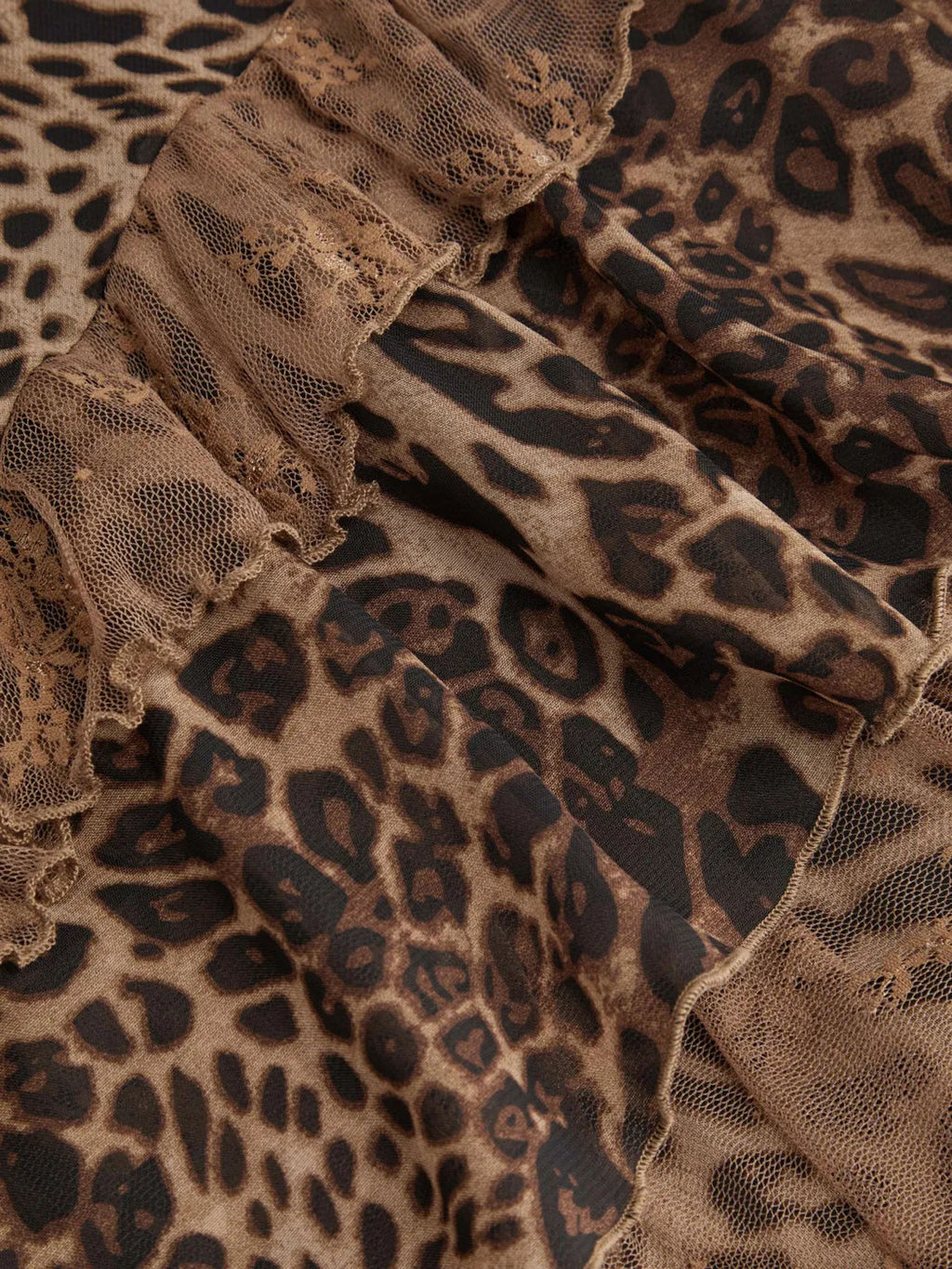Tiered Ruffle Maxi Slip Dress In Animal Print - Leopard - 7