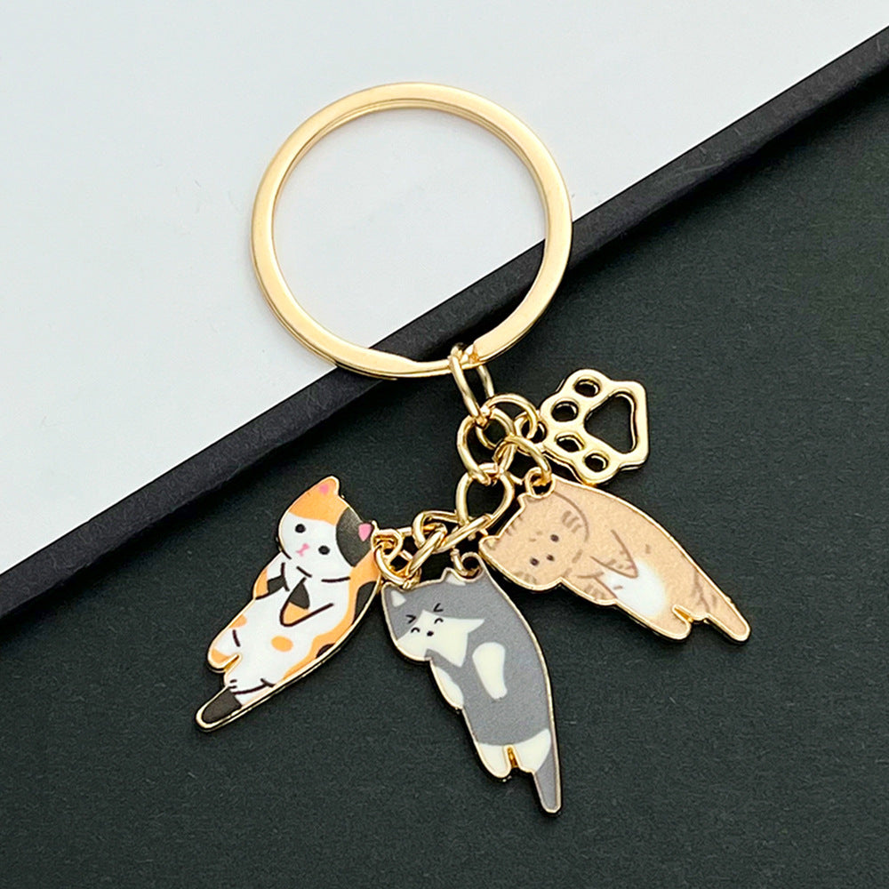 Playful Cat Paw Charm Keychain - Cat
