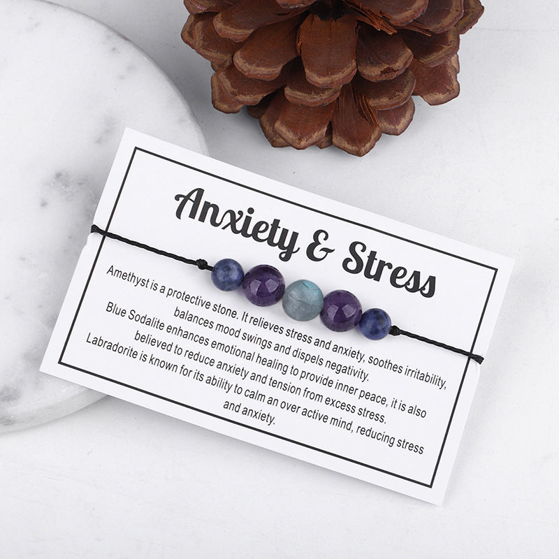 Natural Stone Adjustable Woven Bracelet - view 2