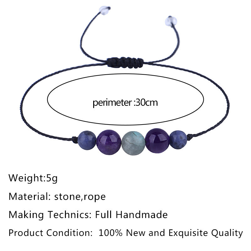 Natural Stone Adjustable Woven Bracelet - view 4