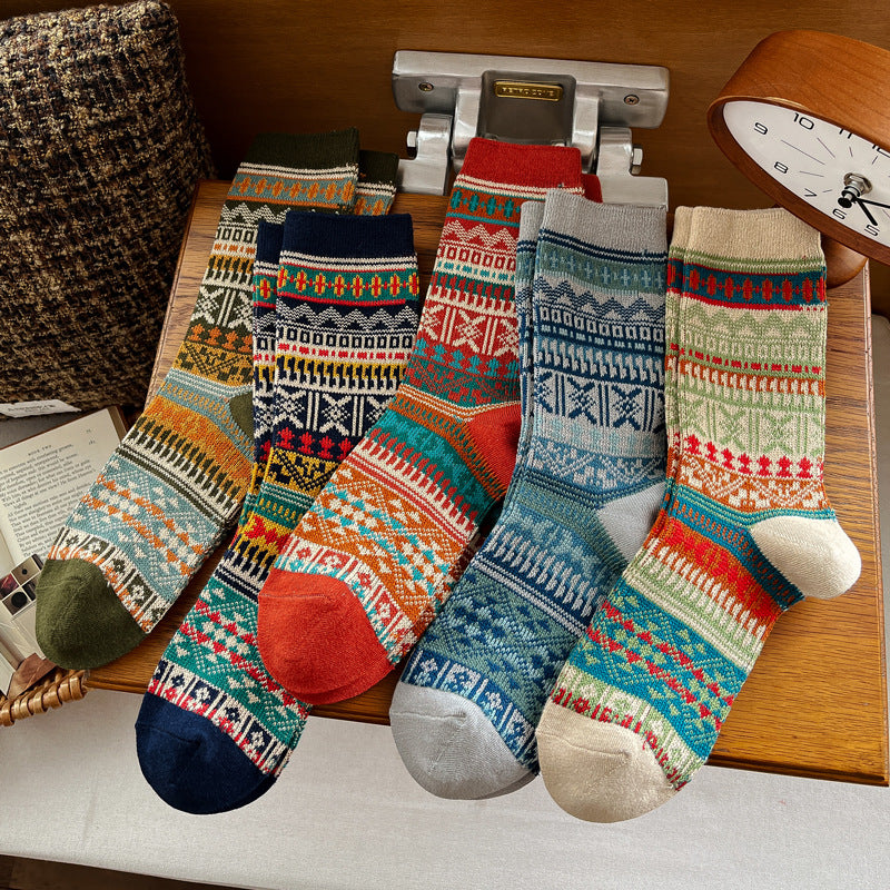 Aztec Stripe Thick Knit Winter Socks
