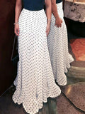 Flowy High Waist Fishtail Chiffon Maxi Skirt - White