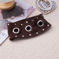Studded Grommet Wide Jersey Headband - Coffee