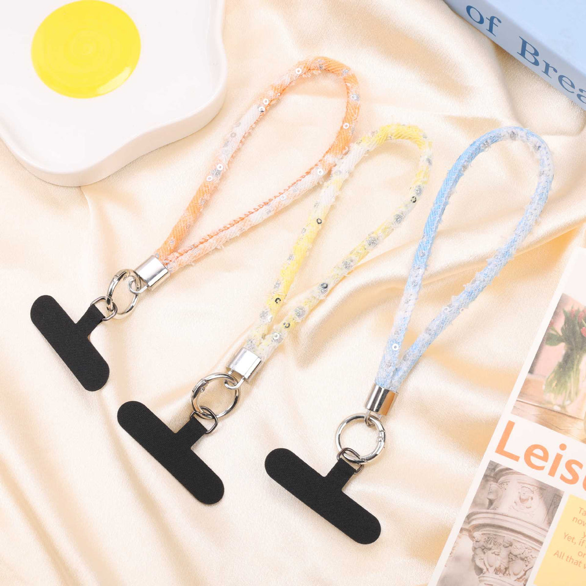 Fringed Denim Wrist Loop Phone Lanyard