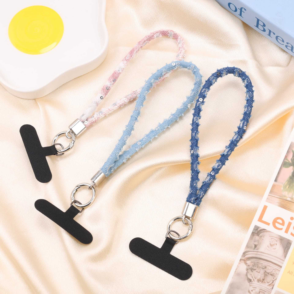 Fringed Denim Wrist Loop Phone Lanyard - view 1