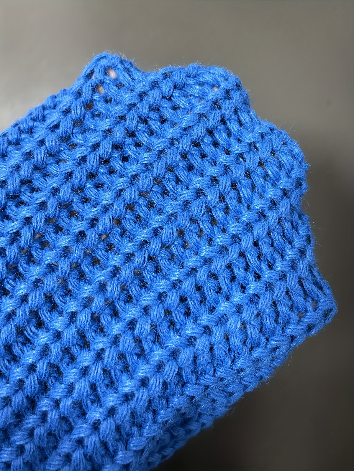 Chunky Knit Open Front Longline Cardigan - Blue - 4