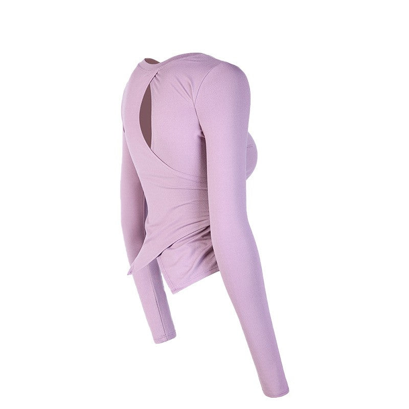 Keyhole Back Slim Fit Long Sleeve Workout Top