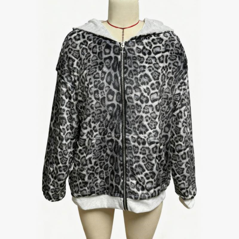Wear Two Ways Camo Zip Hooded Sweatshirt - Gray
