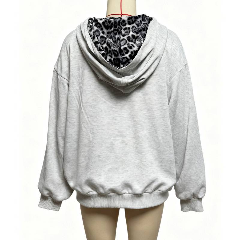 Wear Two Ways Camo Zip Hooded Sweatshirt - Gray - 1